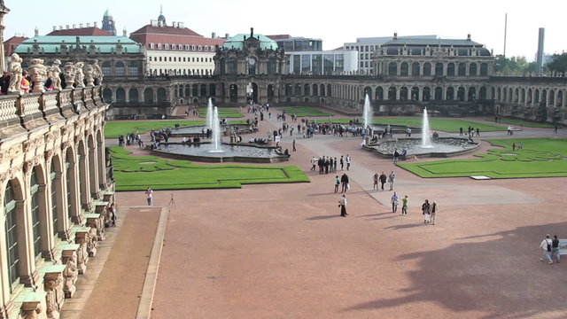 Zwinger Dresden palace in Rococo style, German Royal court place