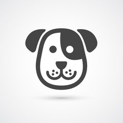 Cute dog icon . Vector element for design