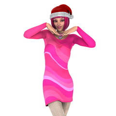 Fototapeta premium サンタクロース帽子の女性