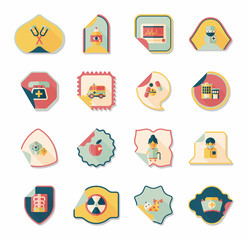 Hospital sticker flat banner background set, eps10