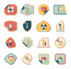 Hospital sticker flat banner background set, eps10
