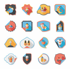 baby sticker banner design flat background set, eps10