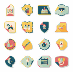 baby sticker banner design flat background set, eps10