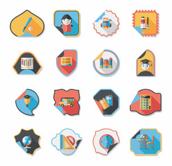 school sticker flat banner background set, eps10