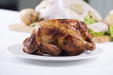 Grilled turkey on the plate