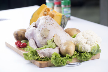 Prepared cooking chicken