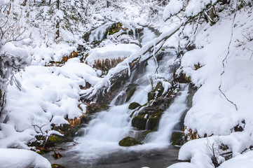 snowy waterfall