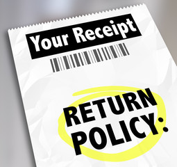 Return Policy Customer Purchase Receipt Store Shopping Exchange