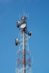 Antenna Tower of Communication on blue sky