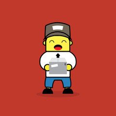 Delivery man bringing parcel.