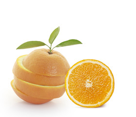 orange slice on white background