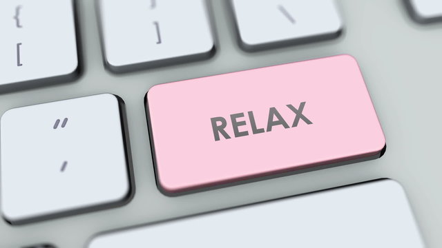 Relax button on computer keyboard. Key is pressed