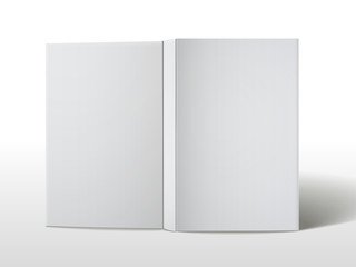 blank open book cover isolated on white