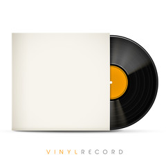 3d vinyl record with blank envelope