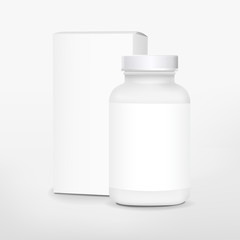 blank medicine bottle and package
