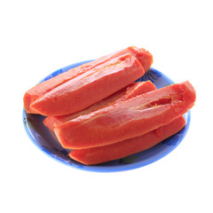 papaya ripe slice on plate isolated