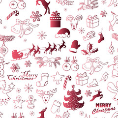 Seamless Christmas pattern on a white background