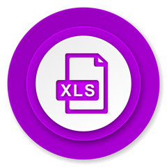 xls file icon, violet button