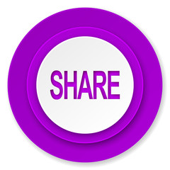 share icon, violet button