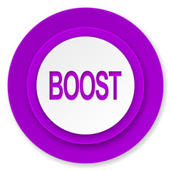boost icon, violet button