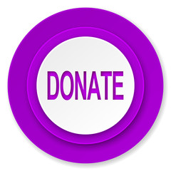 donate icon, violet button