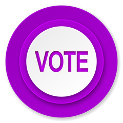 vote icon, violet button