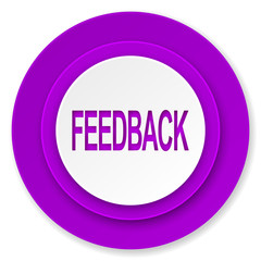 feedback icon, violet button