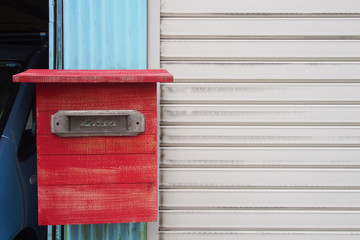 Red vintage mailbox