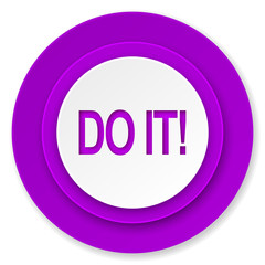 do it icon, violet button