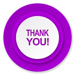 thank you icon, violet button