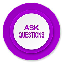 ask questions icon, violet button