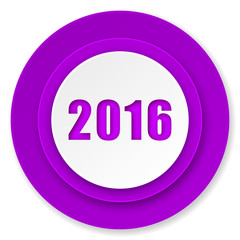 new year 2016 icon, violet button, new years symbol