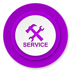 Obraz premium service icon, violet button