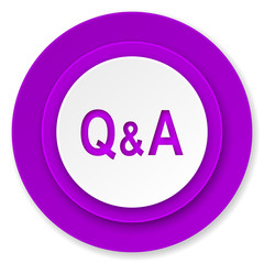 question answer icon, violet button