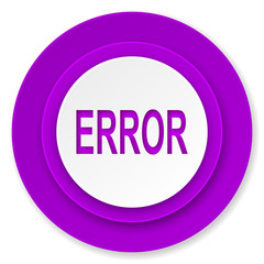 error icon, violet button