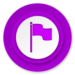 flag icon, violet button