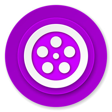 film icon, violet button