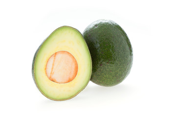 avocado green fruit isolated white background