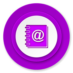 address book icon, violet button