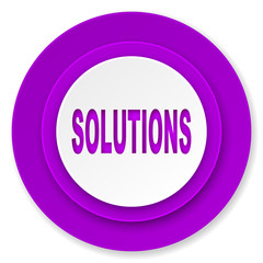 solutions icon, violet button