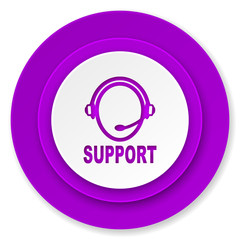 support icon, violet button