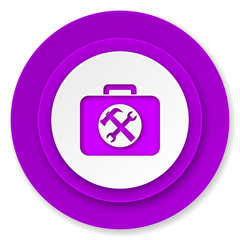 Obraz premium toolkit icon, violet button, service sign
