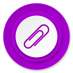 paperclip icon, violet button