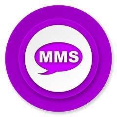 mms icon, violet button, message sign