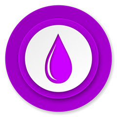 water drop icon, violet button