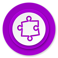puzzle icon, violet button