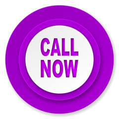 call now icon, violet button