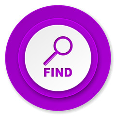 find icon, violet button