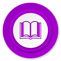 book icon, violet button