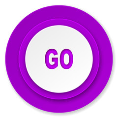 go icon, violet button